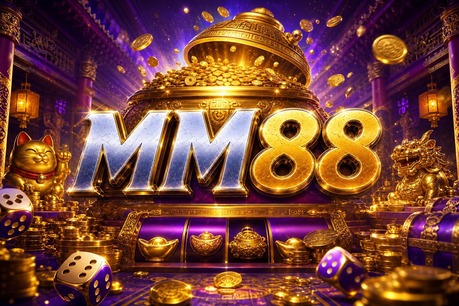 Màn hình chính của Fortune Dragon tại MM88 với biểu tượng rồng vàng và các nút đăng ký, đăng nhập